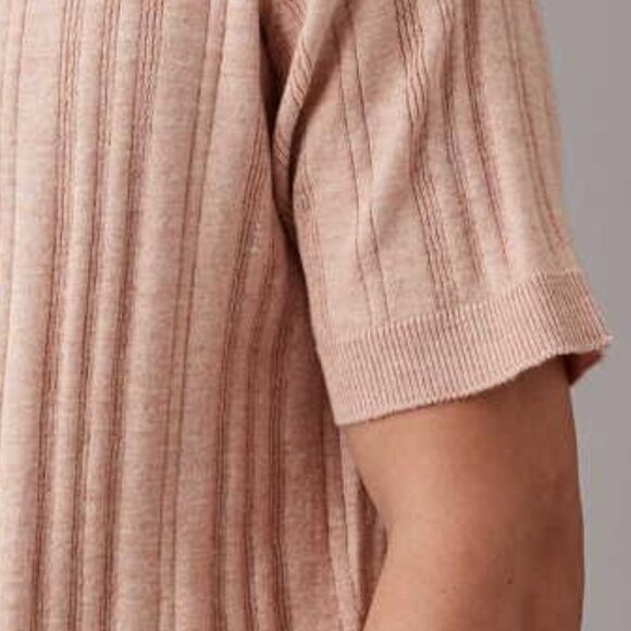 American Eagle Tipped Polo Sweater- Dusty Pink - Size S - Picture 3 of 3